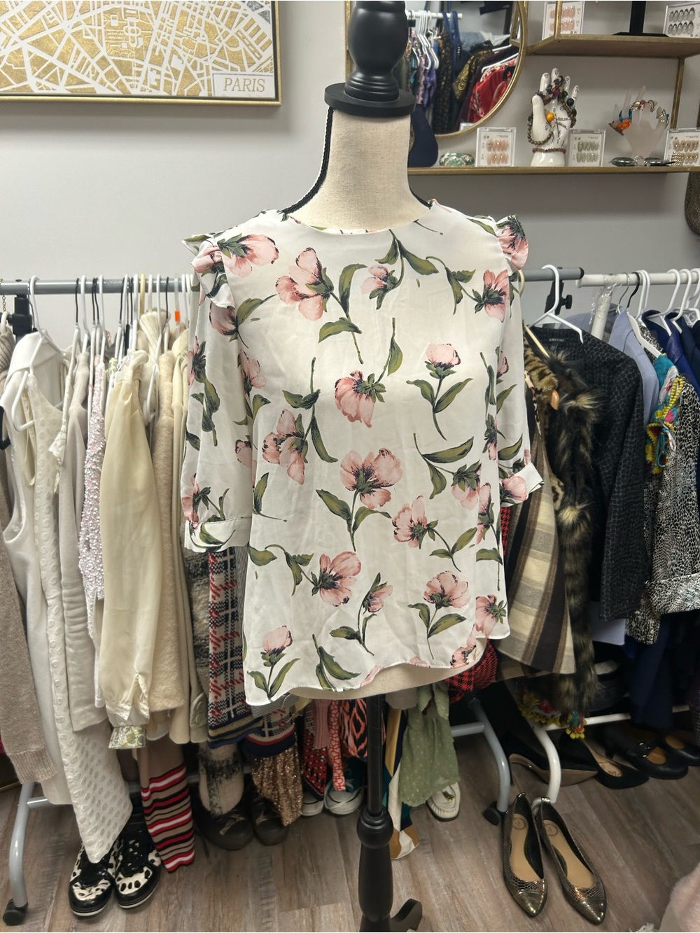 Floral Blouse 3/4 length sleeves
